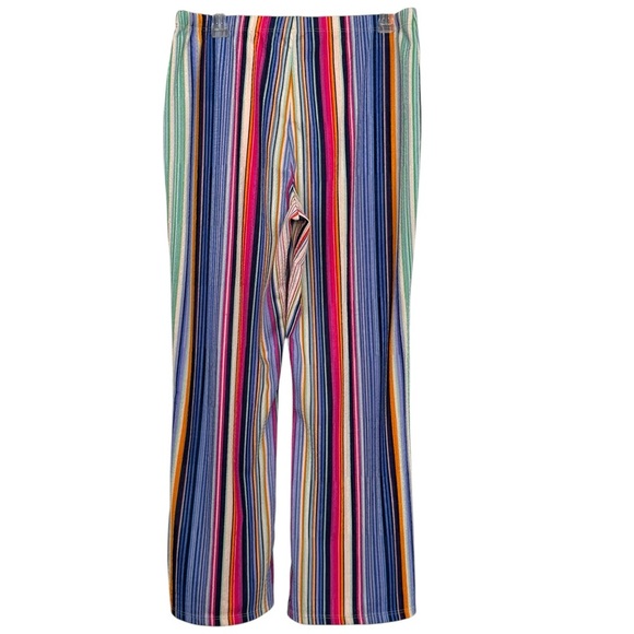 Travel Elements Size L Monsoon Savannah Stripe Wide Leg Elastic Waist Trousers - Picture 2 of 4